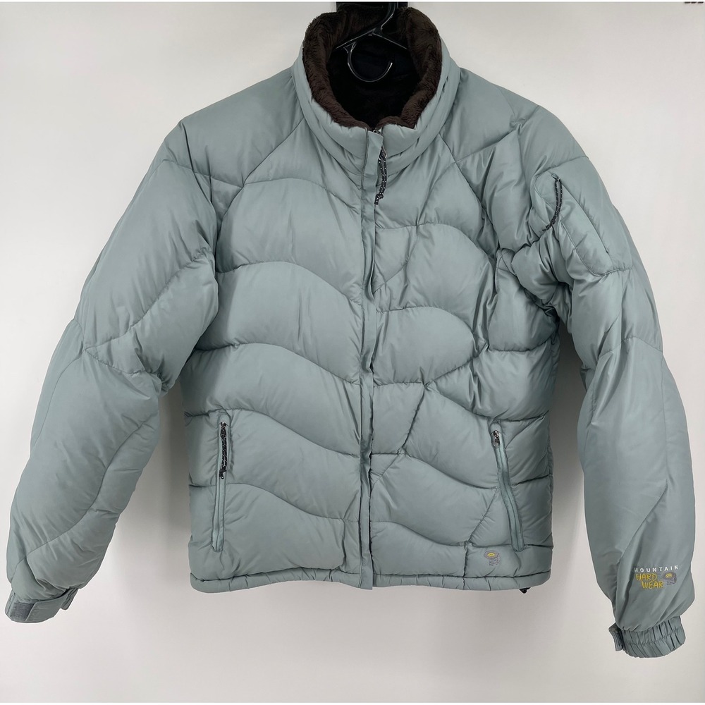 Mountain Hardwear Puffer Jacket Womens Medium Blue Down Insulated Ski Coat